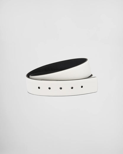 Reversible Saffiano leather belt strap