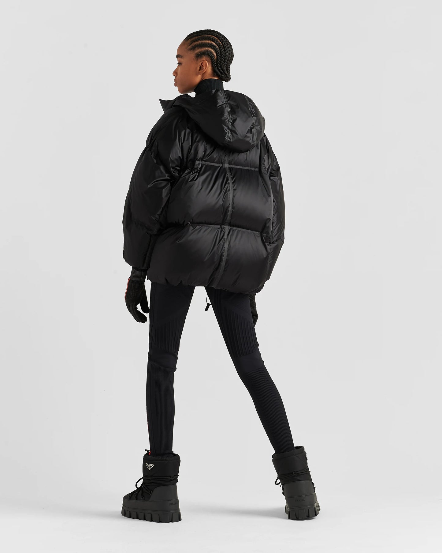 Oversized technical Re-Nylon down jacket
