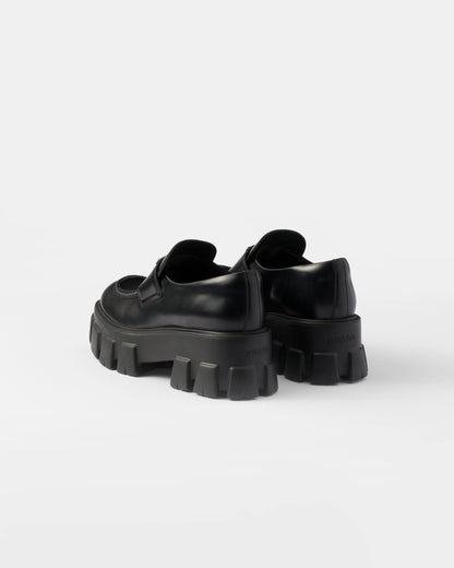 Brushed leather Monolith loafers