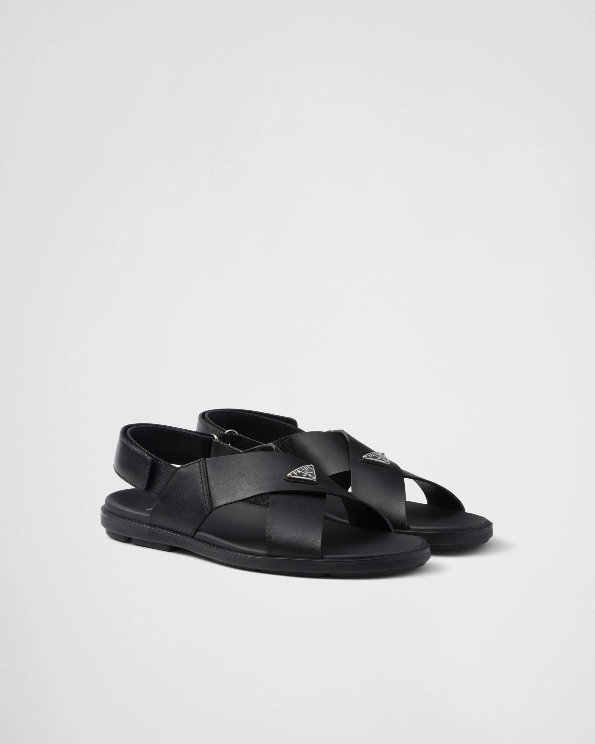 Crisscross leather sandals