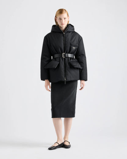 Re-Nylon hooded down jacket