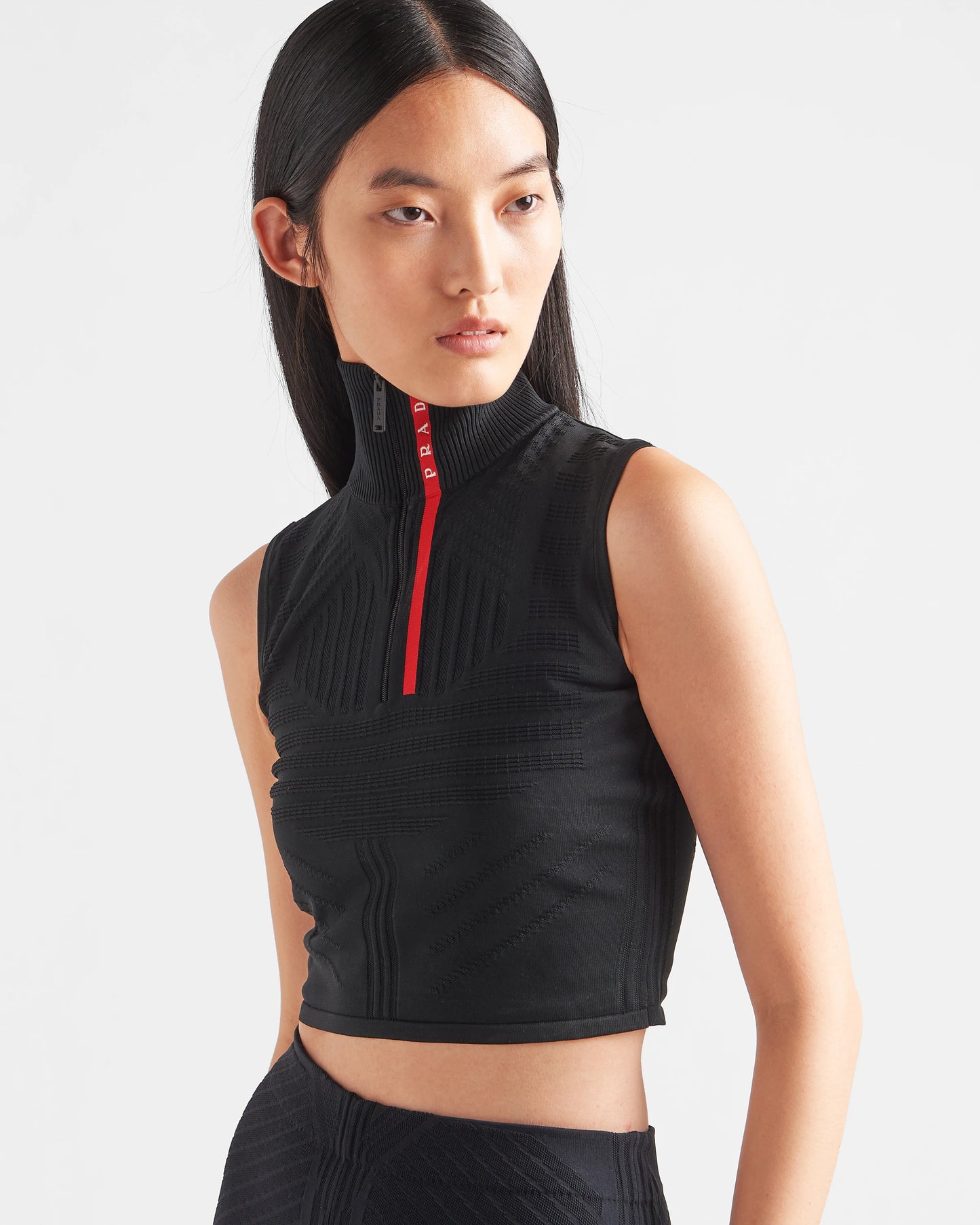 Tech Rec Re-Nylon piqué sleeveless top
