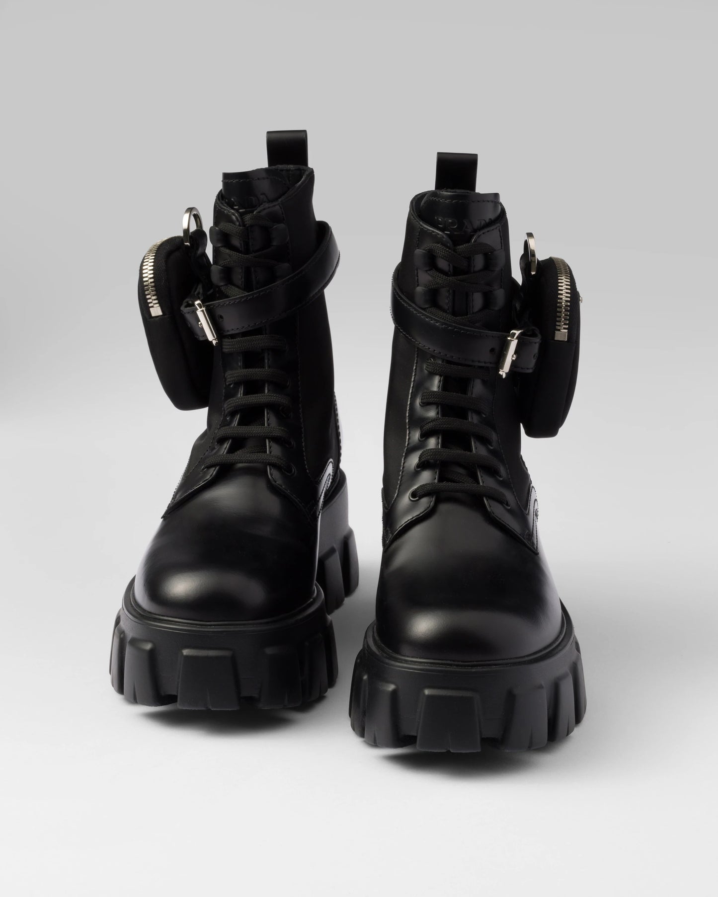 Monolith leather and Re-Nylon boots with pouch