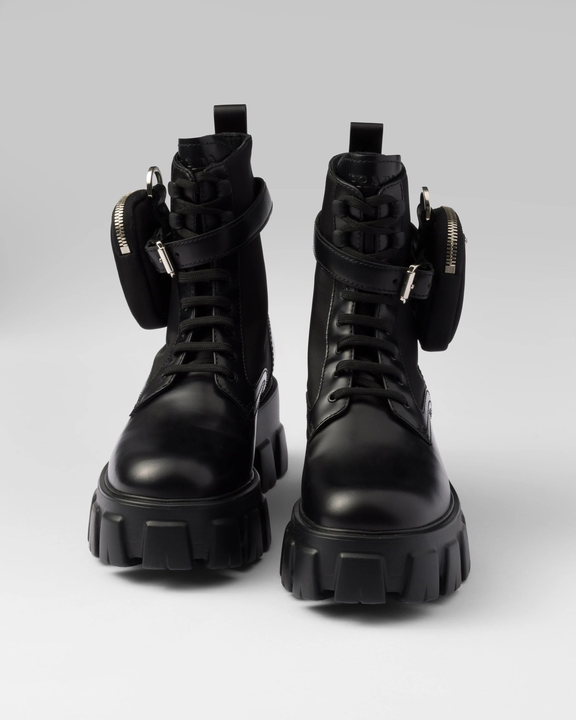 Monolith leather and Re-Nylon boots with pouch