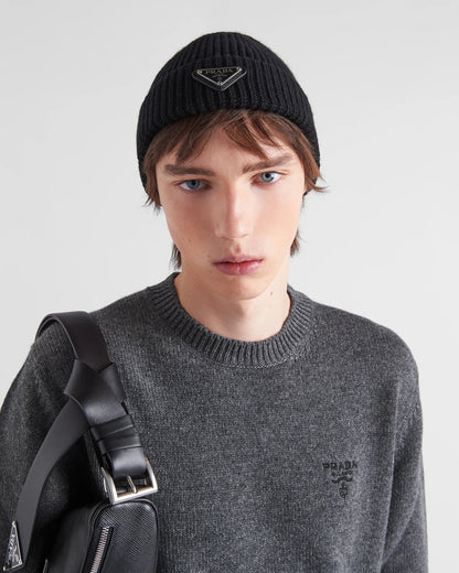 Wool and cashmere beanie