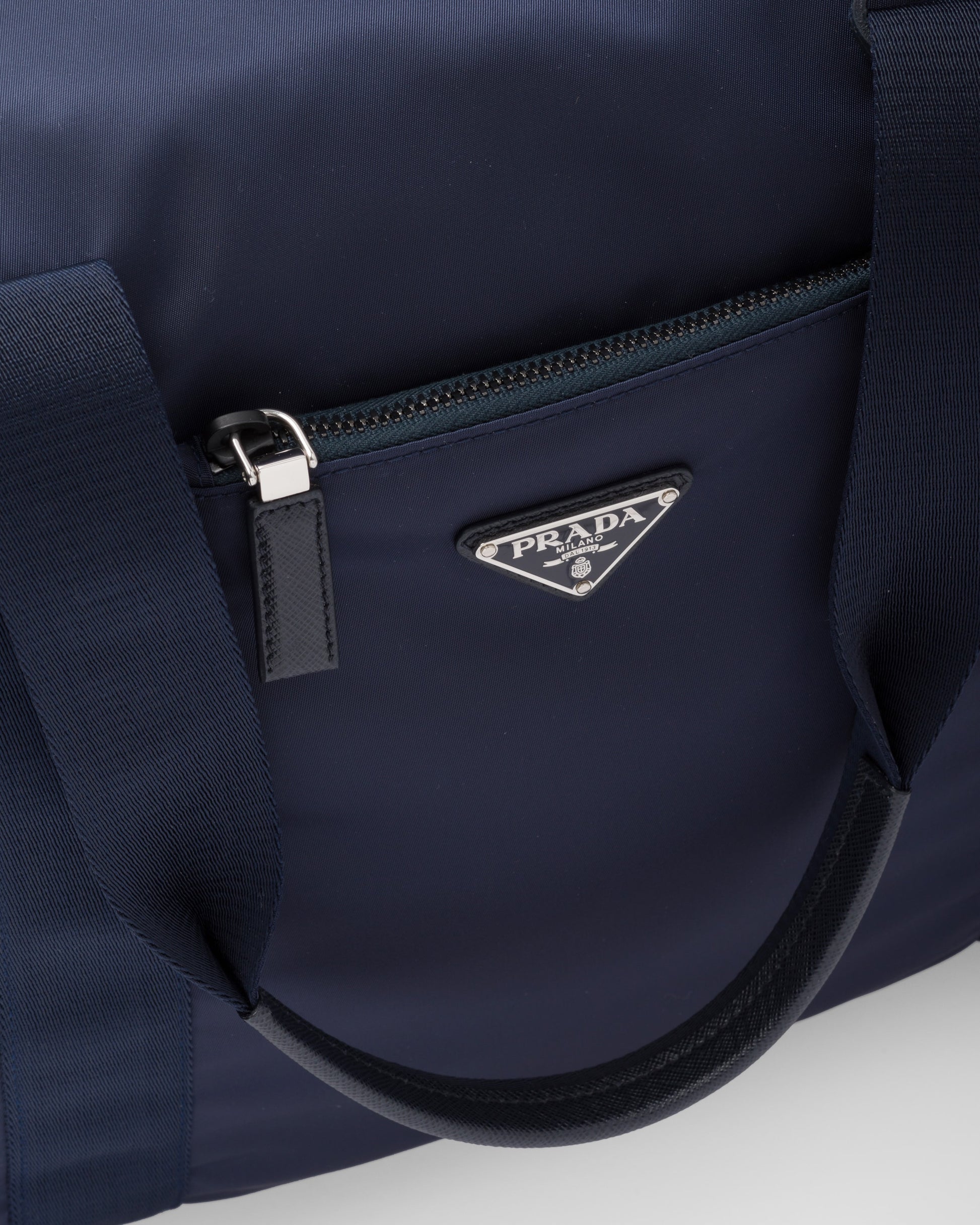 Re-Nylon and Saffiano leather duffle bag