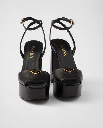 Nappa leather platform sandals