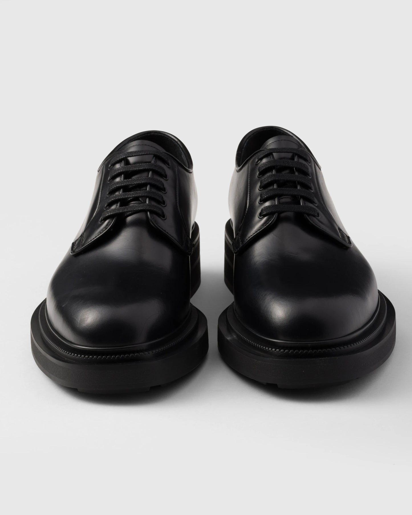 Brushed leather derby shoes