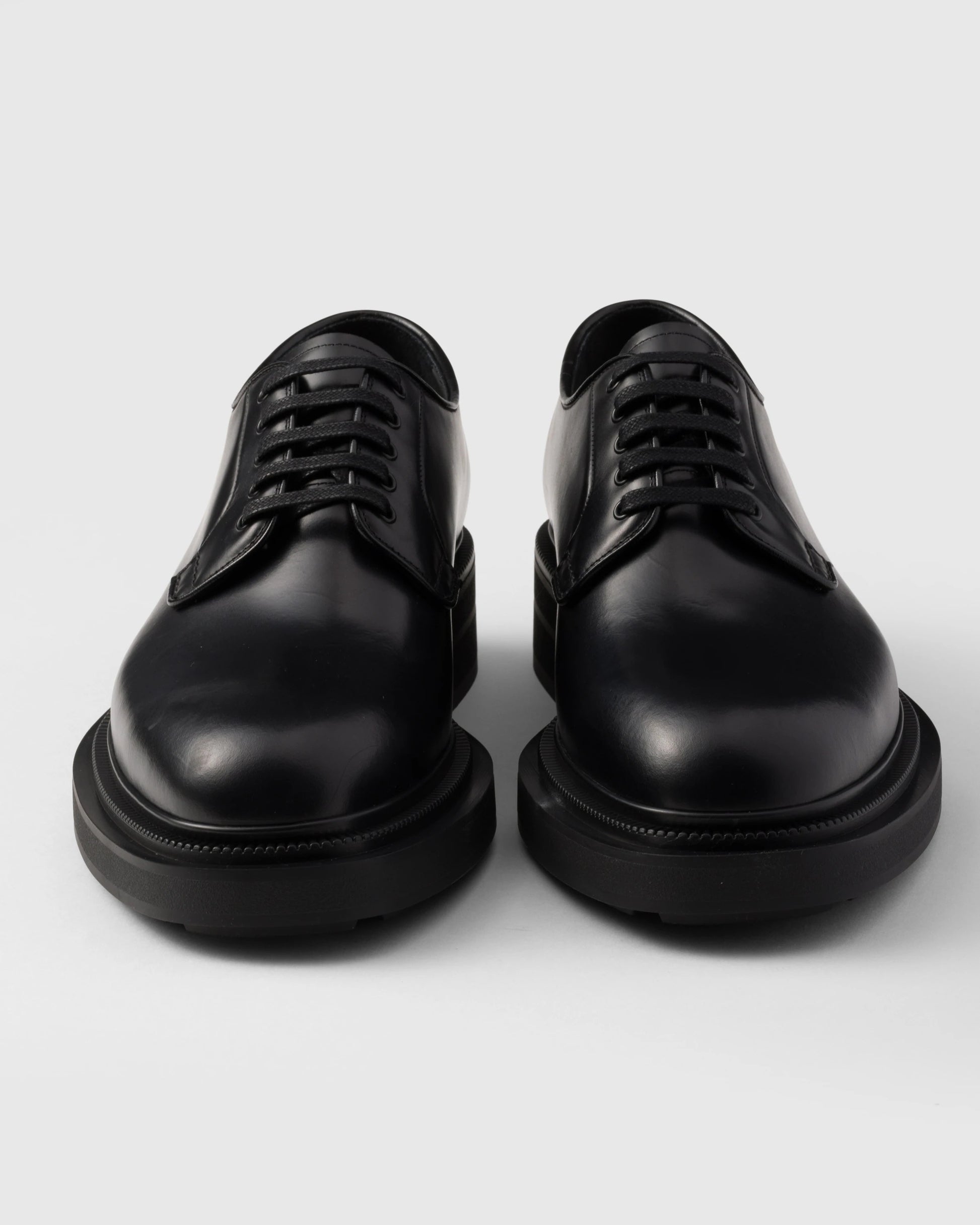 Brushed leather derby shoes