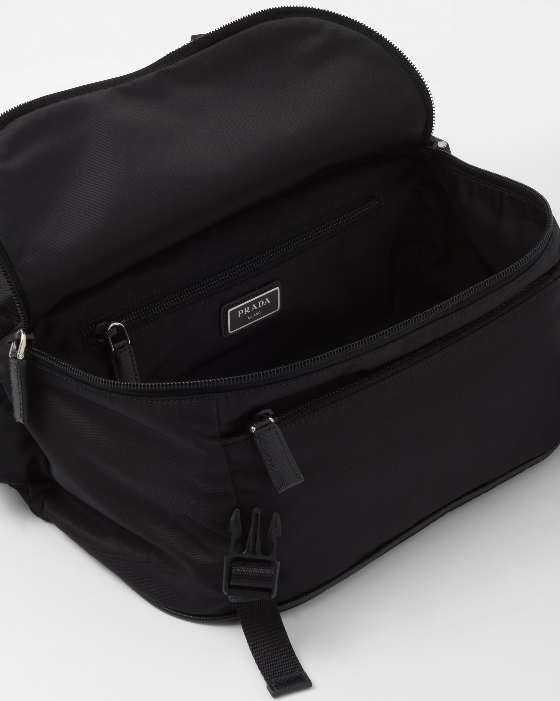 Re-Nylon and Saffiano leather shoulder bag