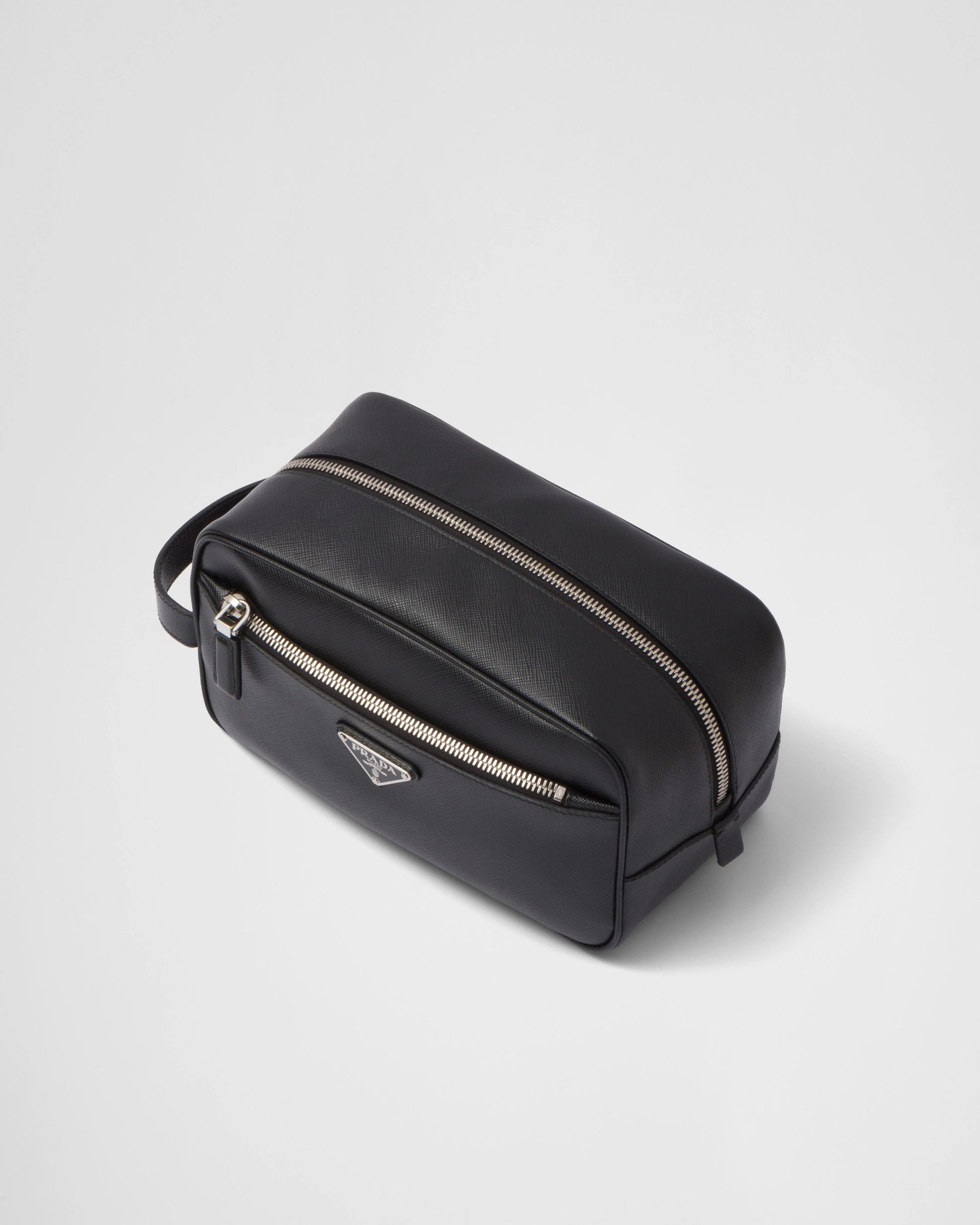 Saffiano leather travel pouch