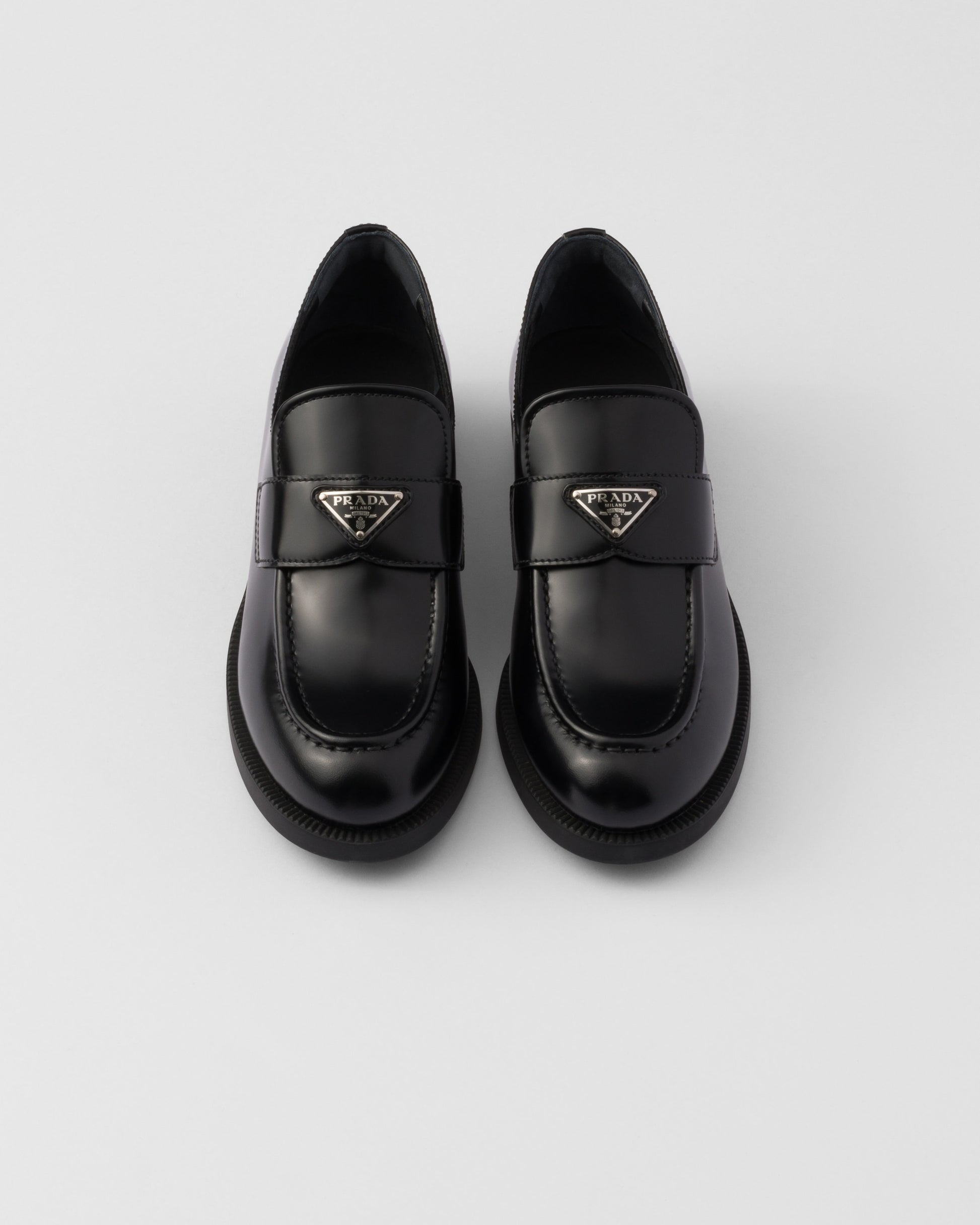 Brushed leather loafers