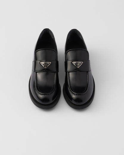 Brushed leather loafers