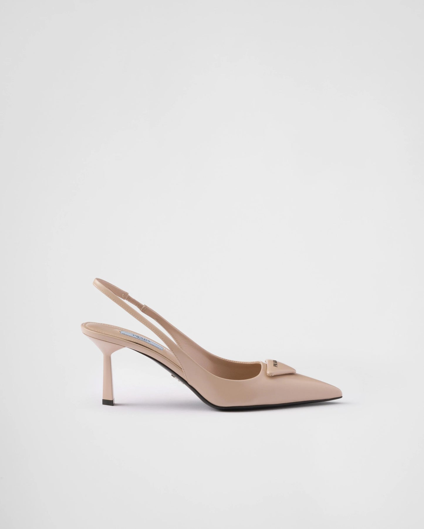 Brushed leather slingback pumps
