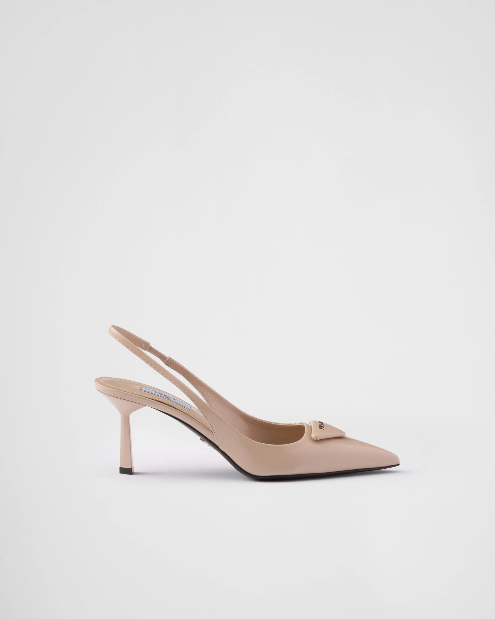 Brushed leather slingback pumps