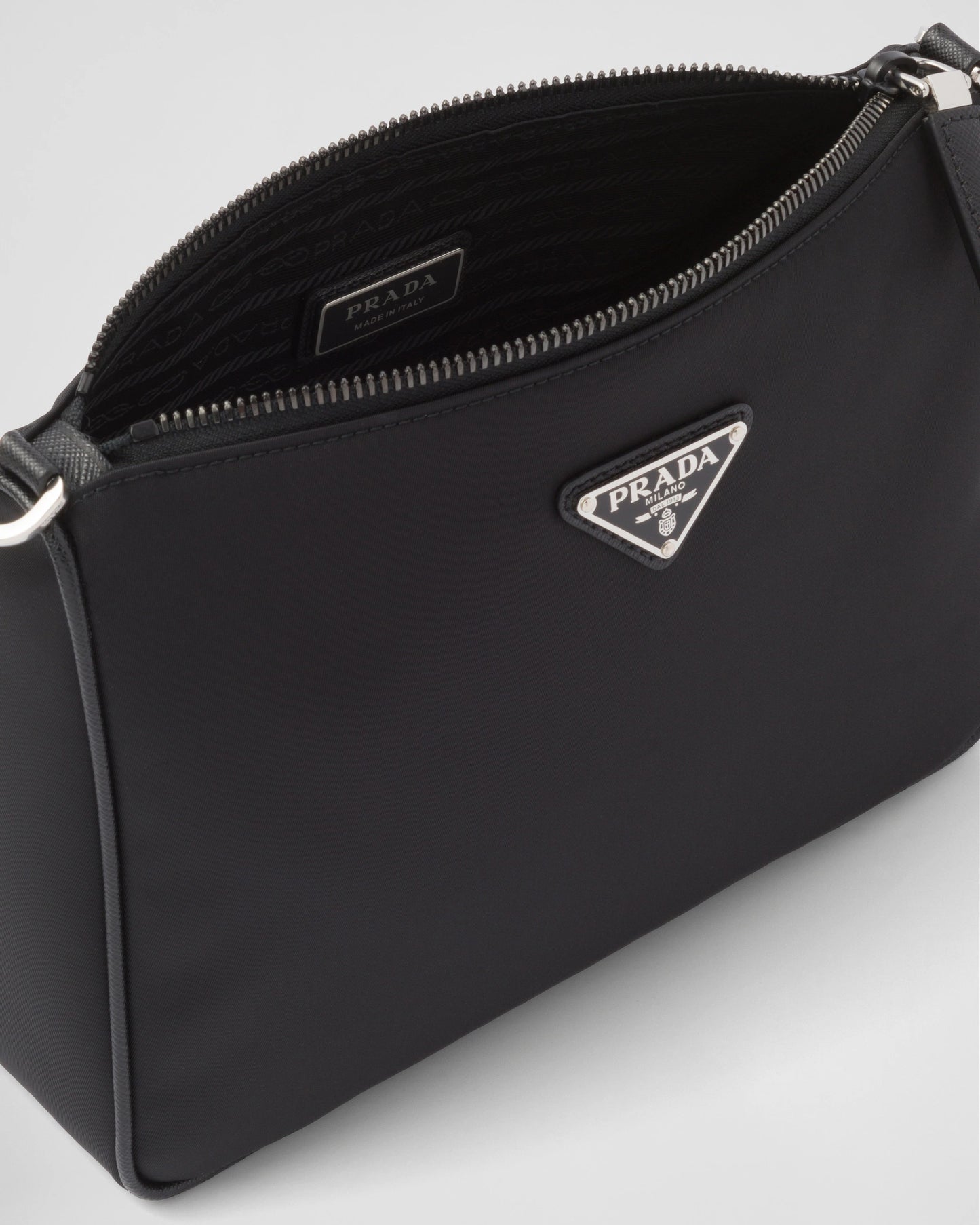 Re-Nylon and Saffiano leather shoulder bag