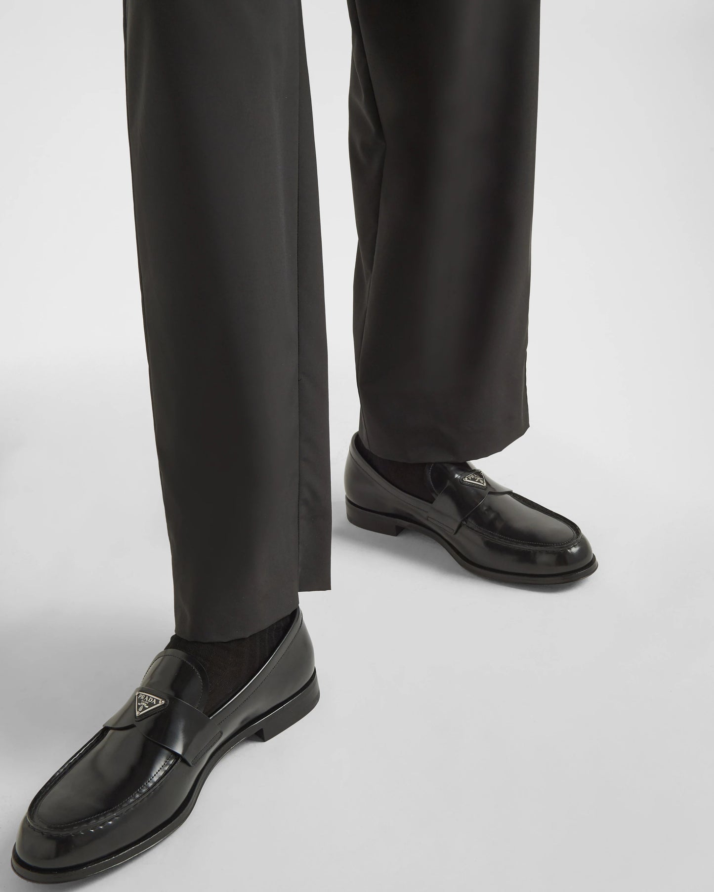 Brushed leather loafers