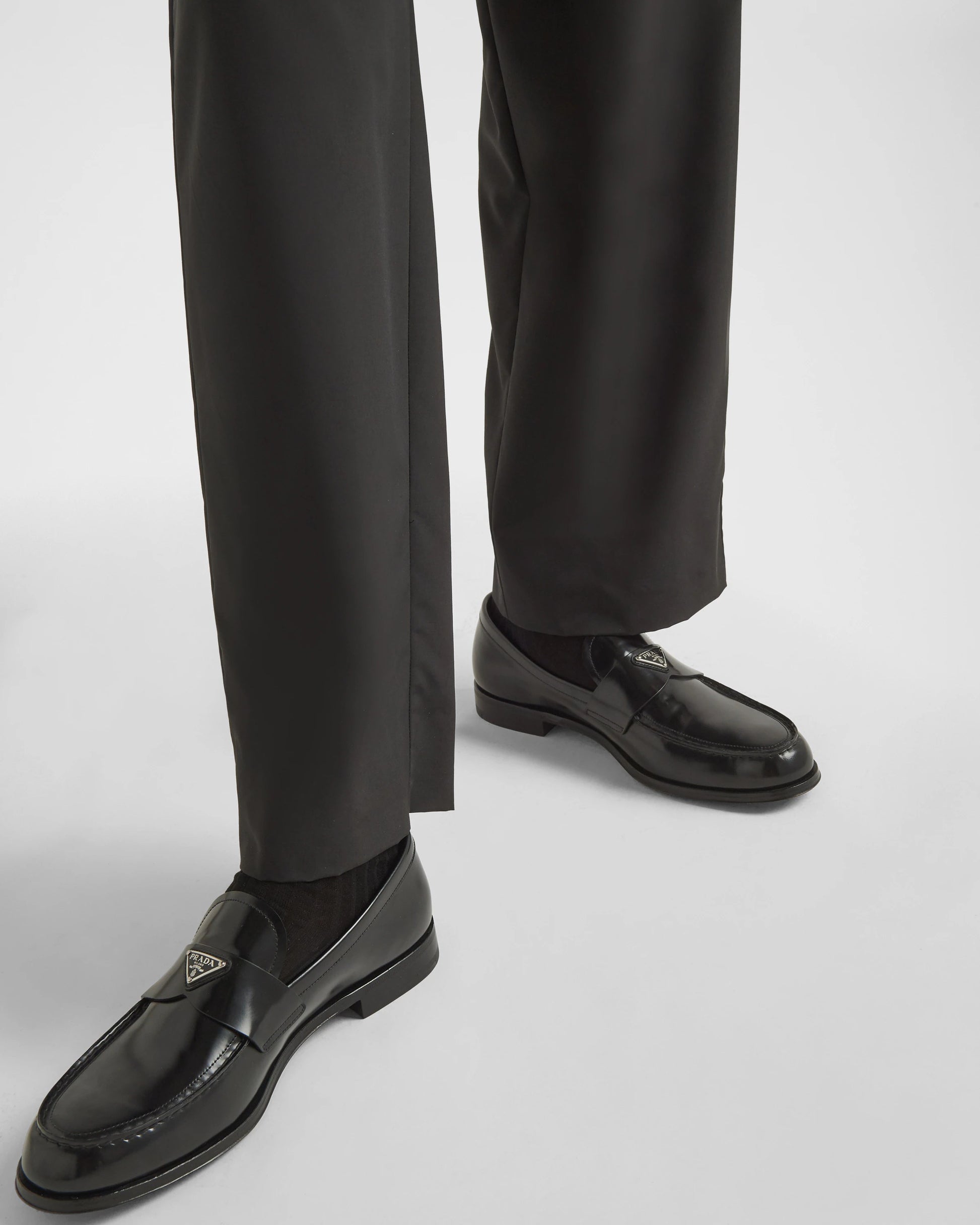 Brushed leather loafers