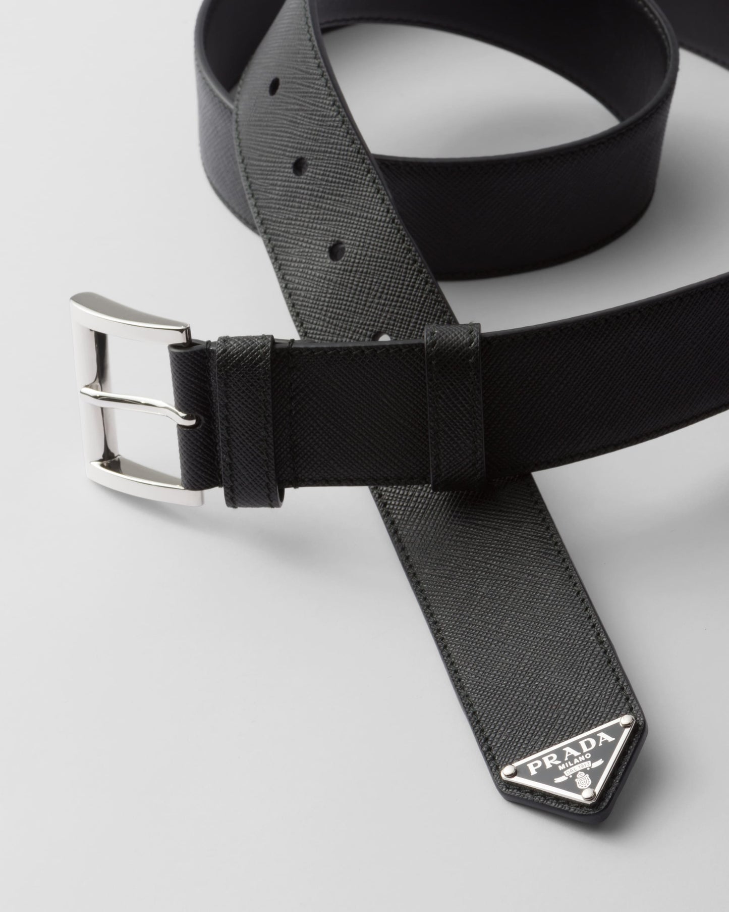 Saffiano leather belt
