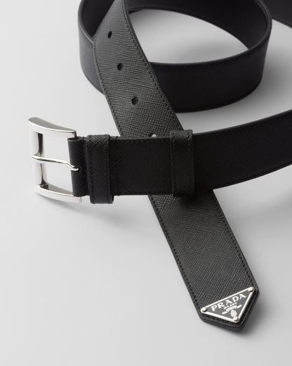 Saffiano leather belt