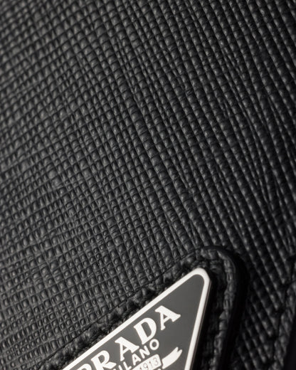 Saffiano leather badge holder
