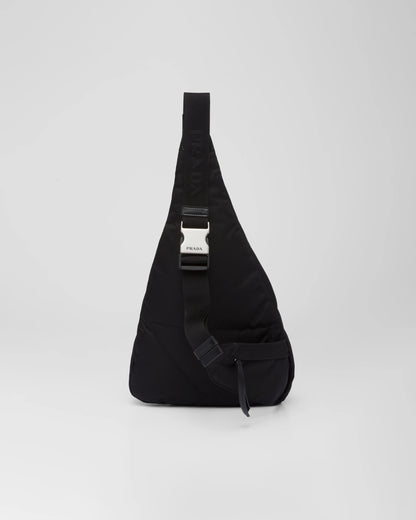 Re-Nylon and leather backpack