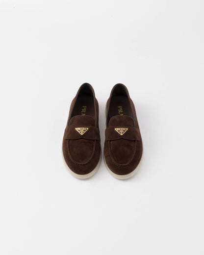 Suede leather loafers