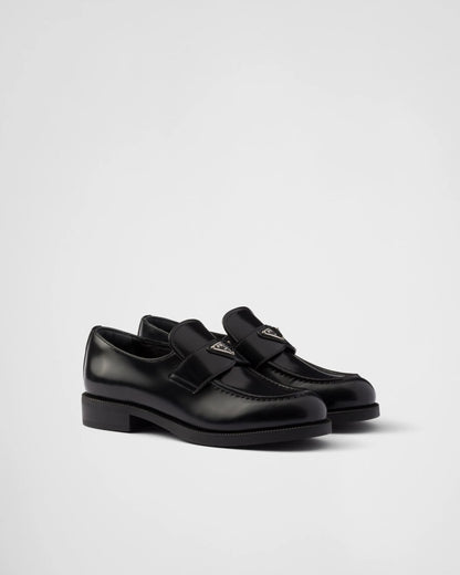 Brushed leather loafers