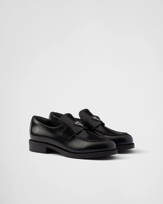 Brushed leather loafers