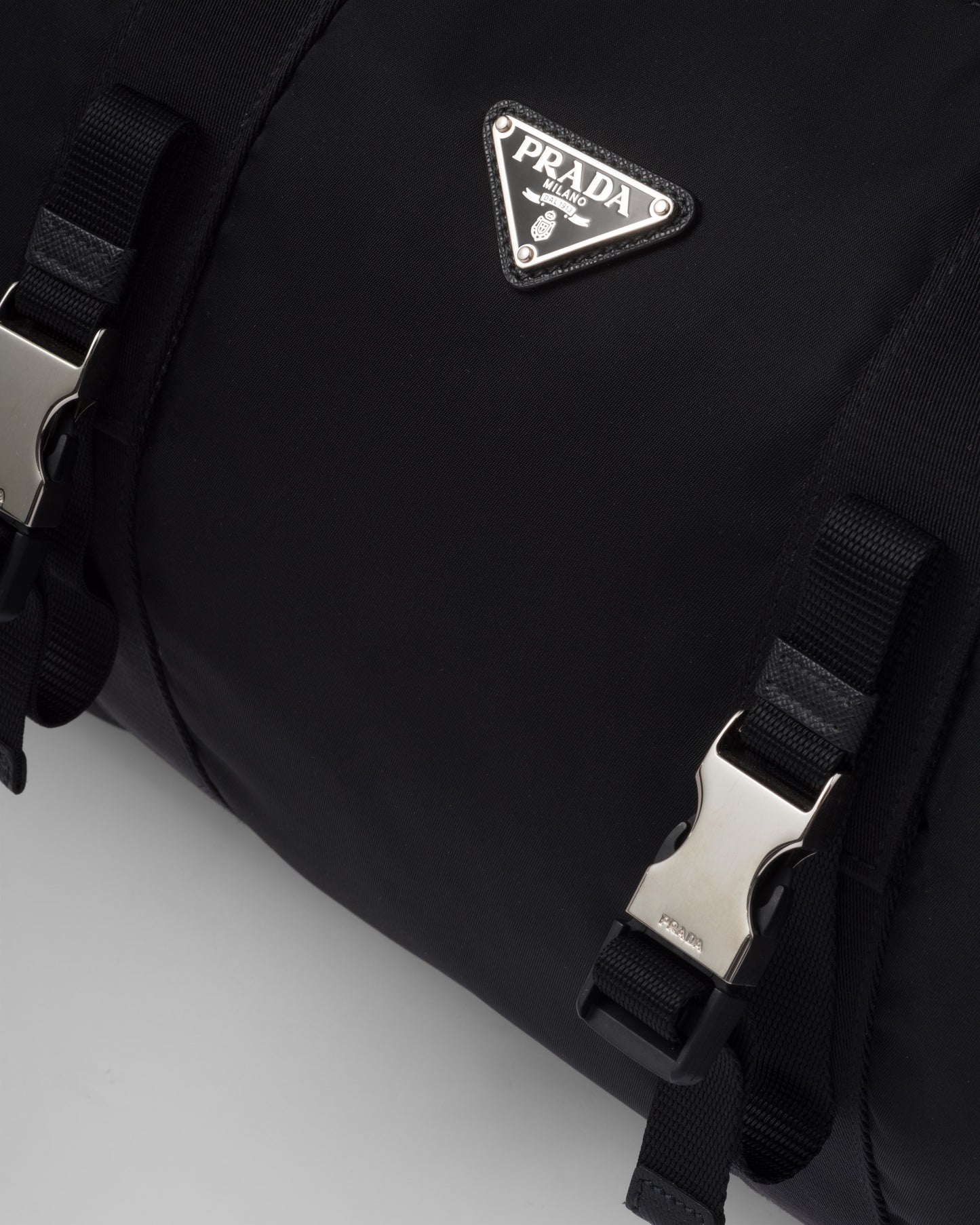 Re-Nylon and Saffiano leather duffle bag