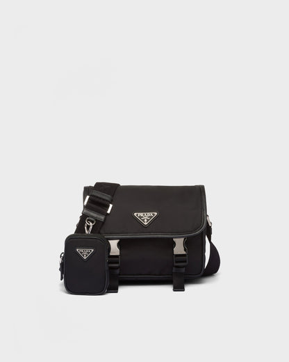 Re-Nylon and Saffiano leather shoulder bag
