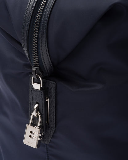 Re-Nylon and Saffiano leather duffle bag