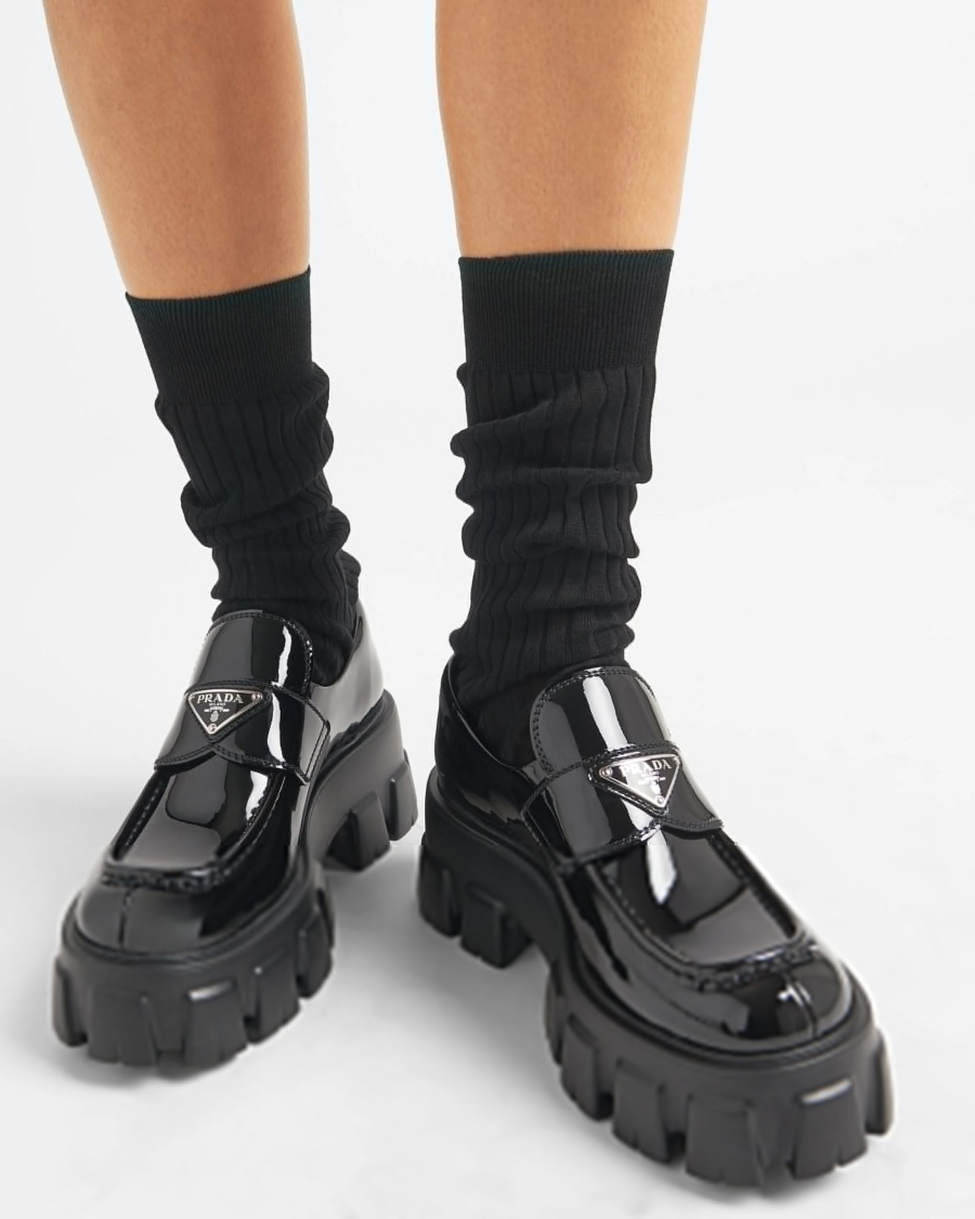 Monolith patent leather loafers