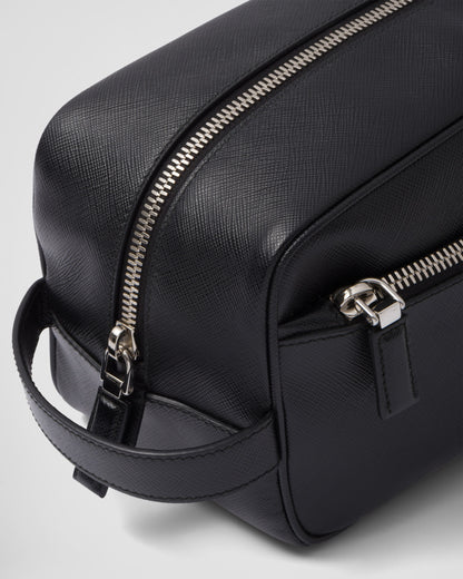 Saffiano leather travel pouch
