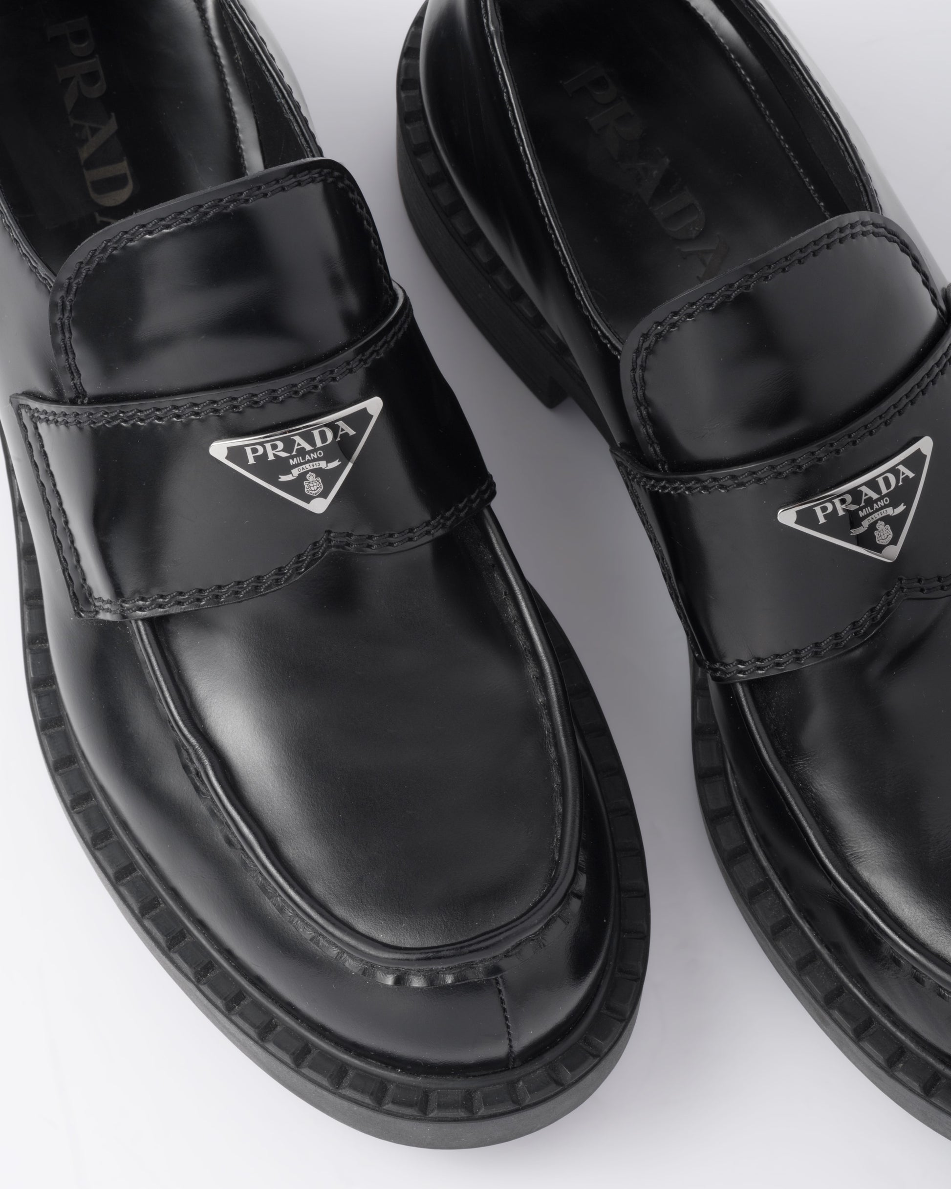 Chocolate brushed leather loafers