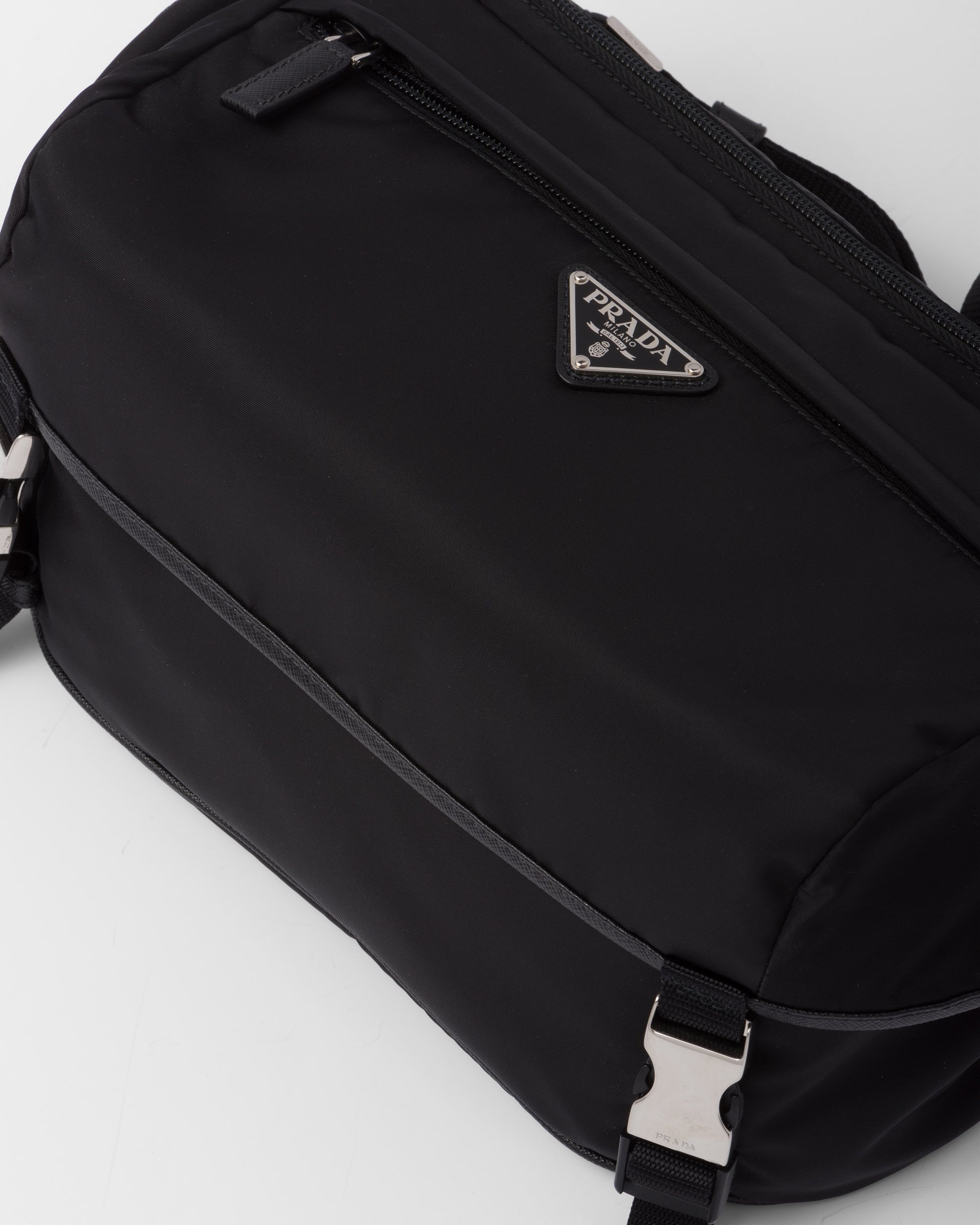 Re-Nylon and Saffiano leather shoulder bag