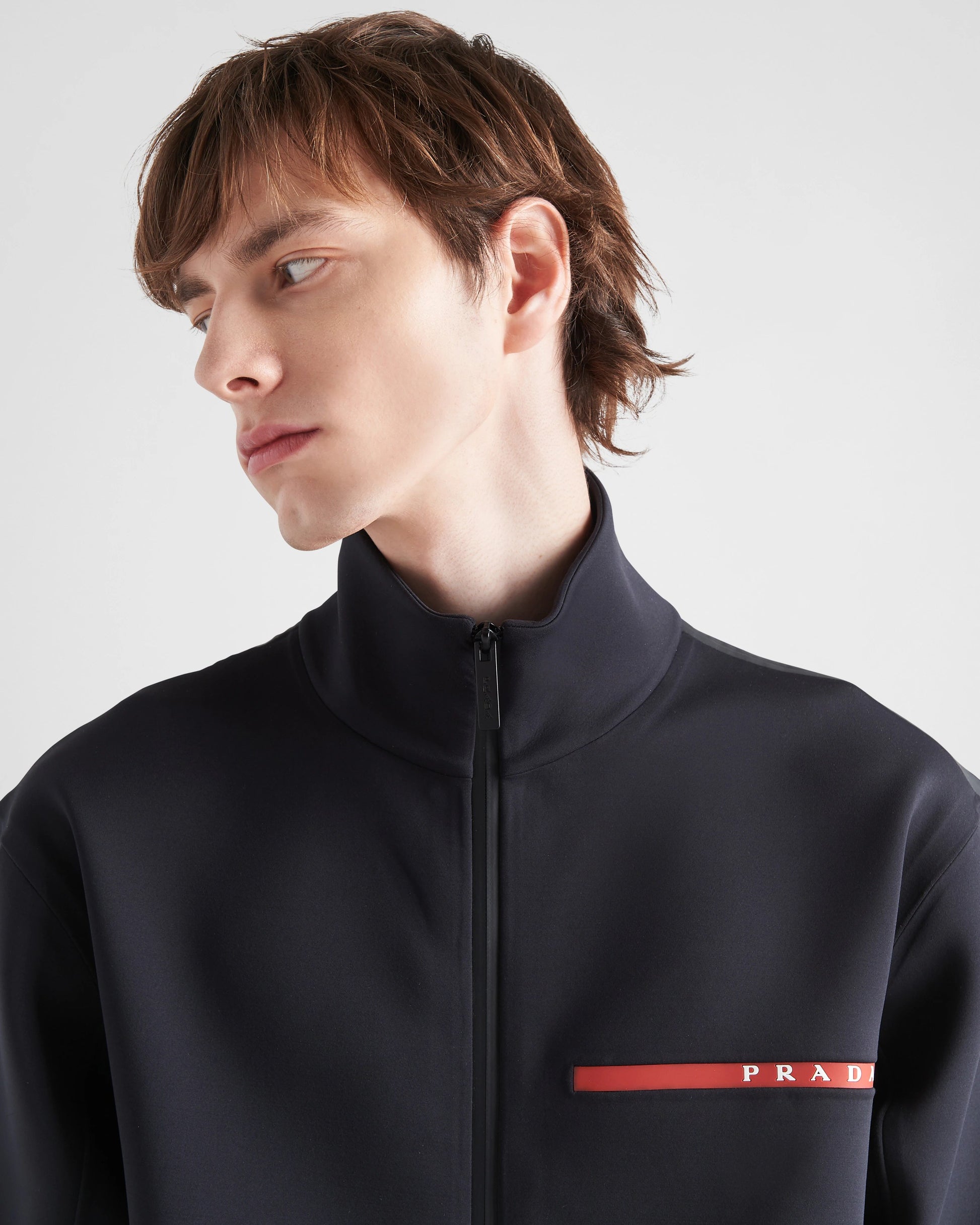Recycled double jersey zip-up sweatshirt