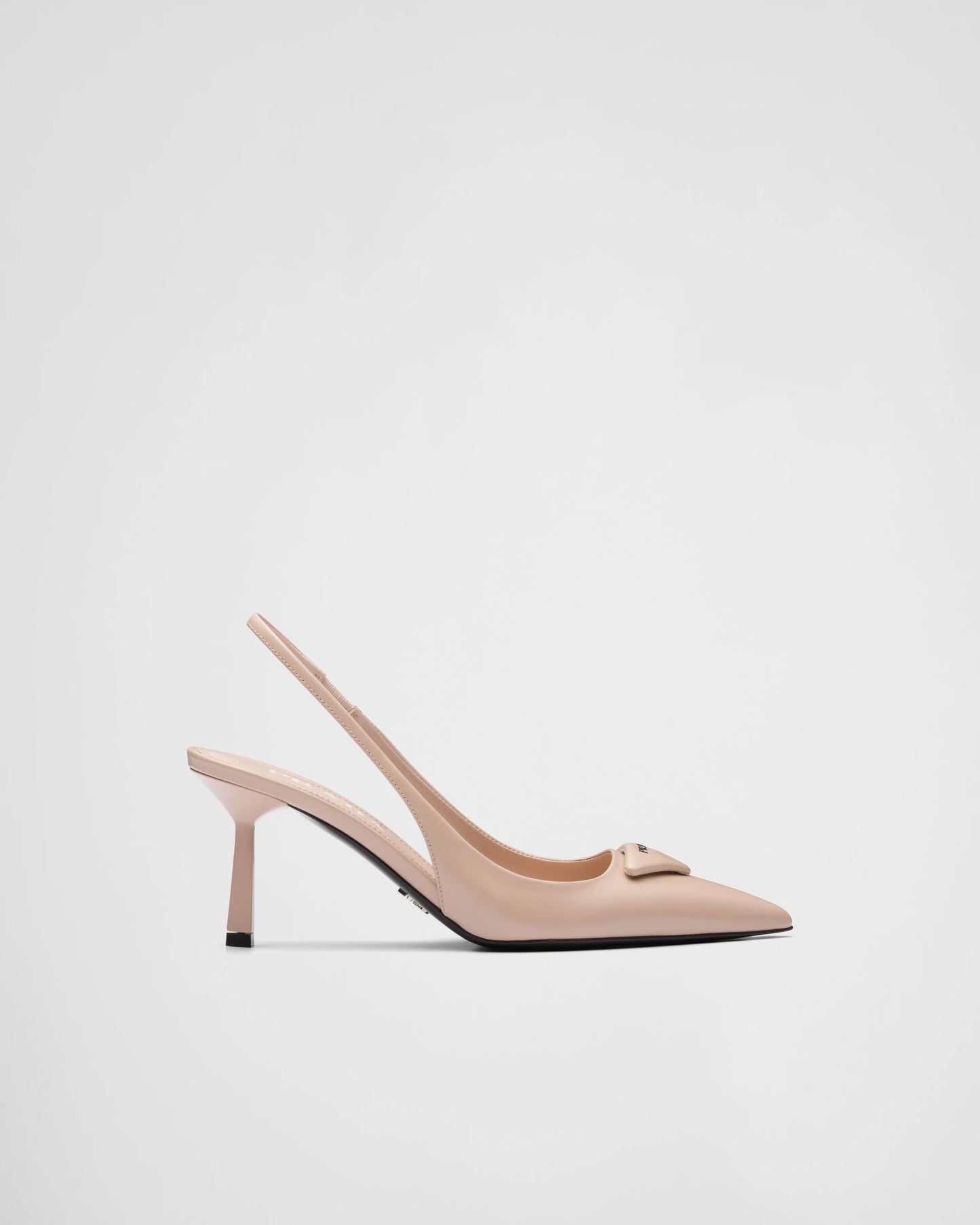 Brushed leather slingback pumps