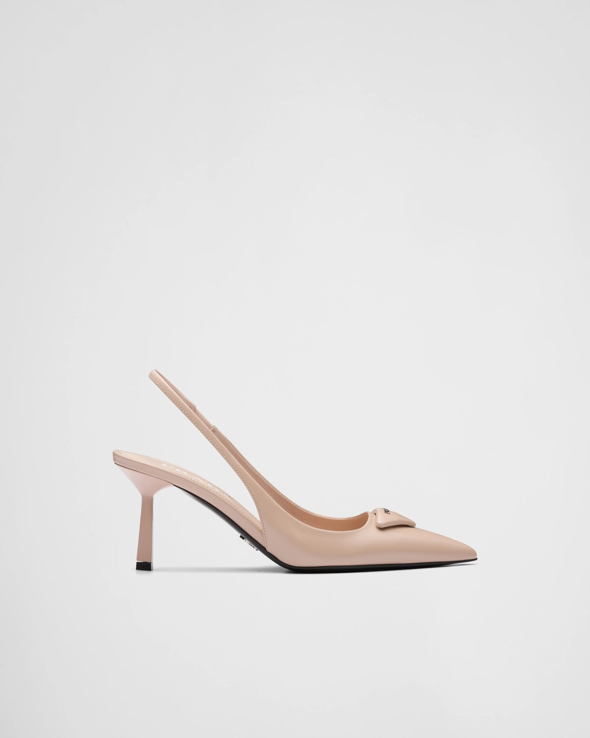 Brushed leather slingback pumps