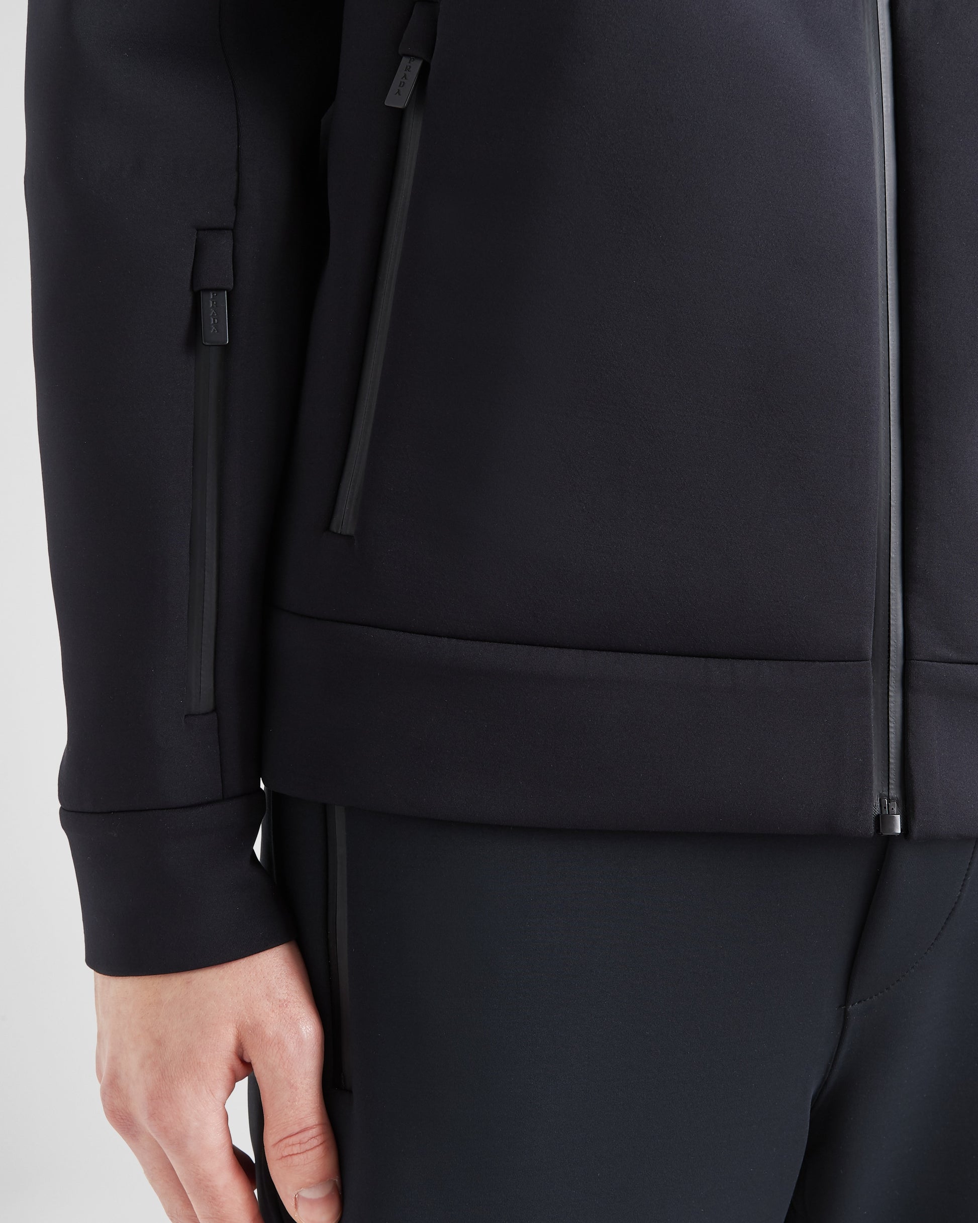 Recycled double jersey zip-up sweatshirt