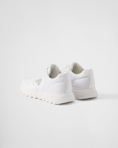 Prax 01 Re-Nylon and brushed leather sneakers