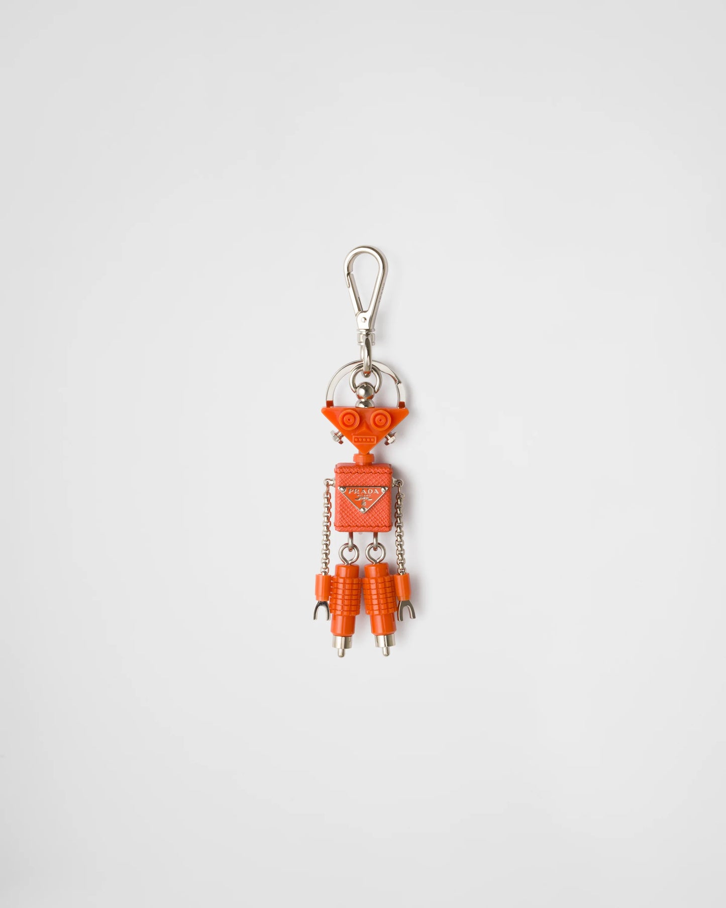 Robot Saffiano leather keychain charm