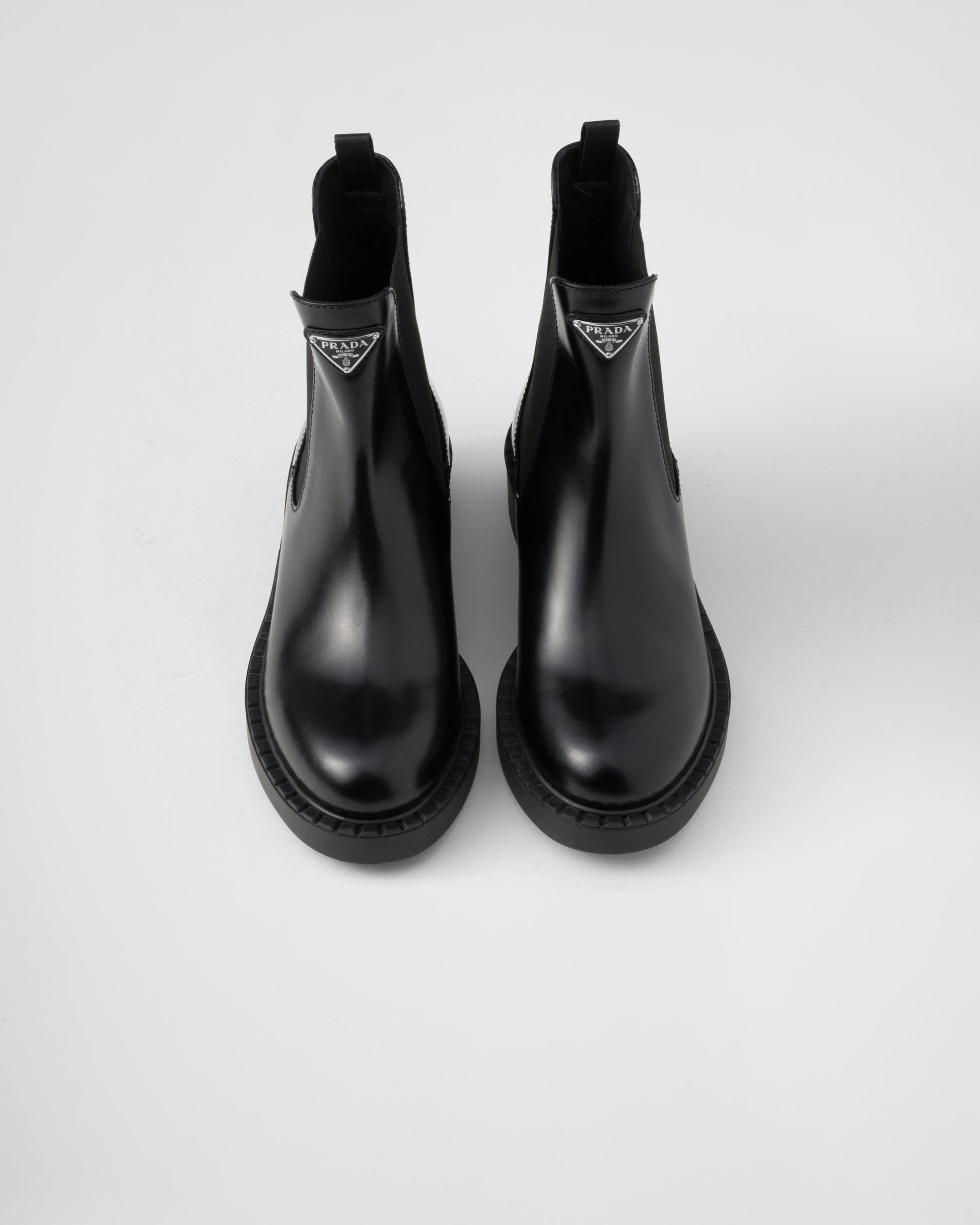 Chocolate brushed leather Chelsea booties