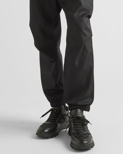 Leather and Re-Nylon high-top sneakers