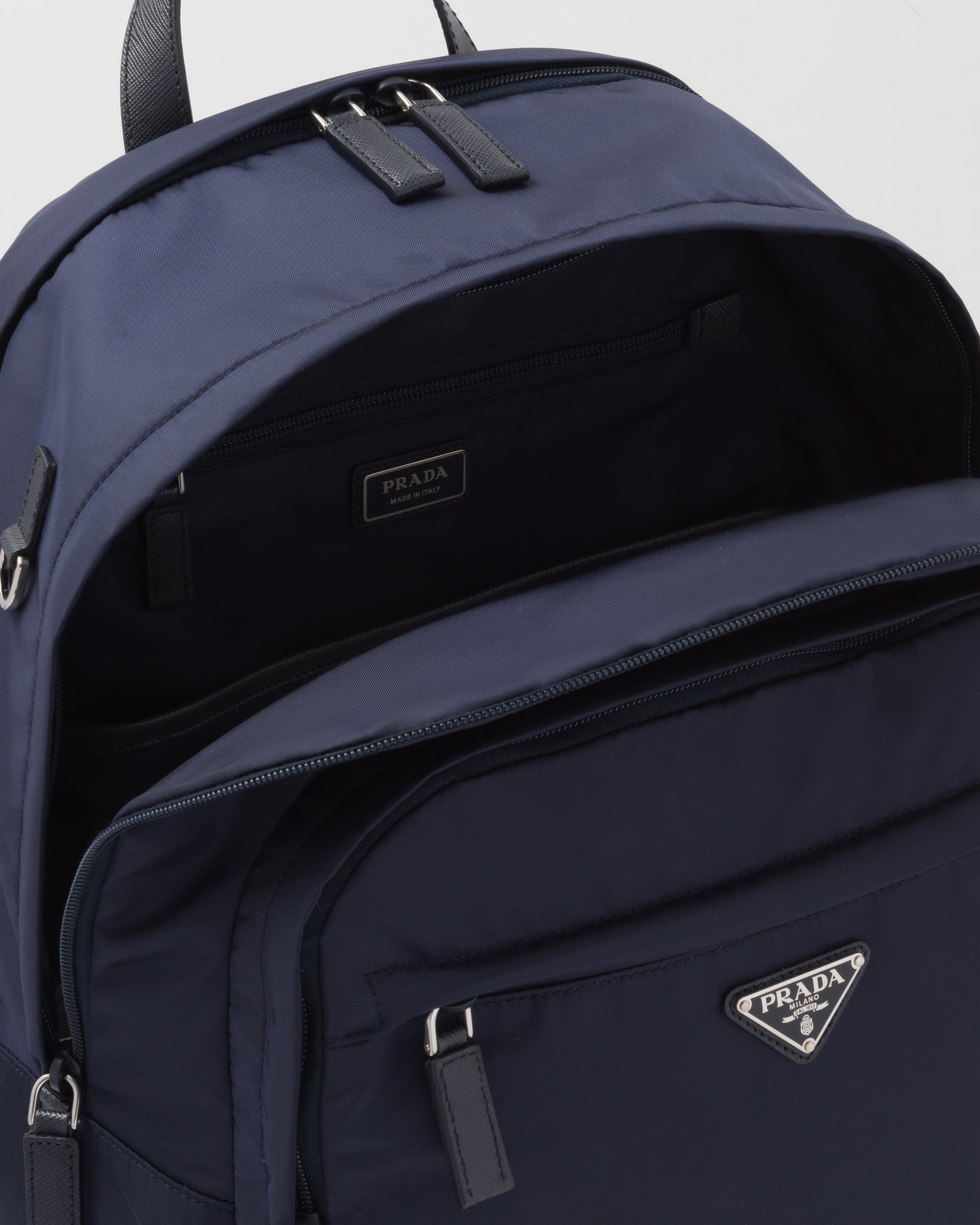 Re-Nylon and Saffiano leather backpack