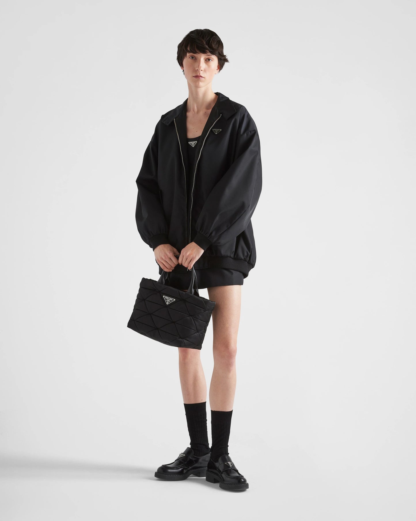 Small Re-Nylon padded tote bag
