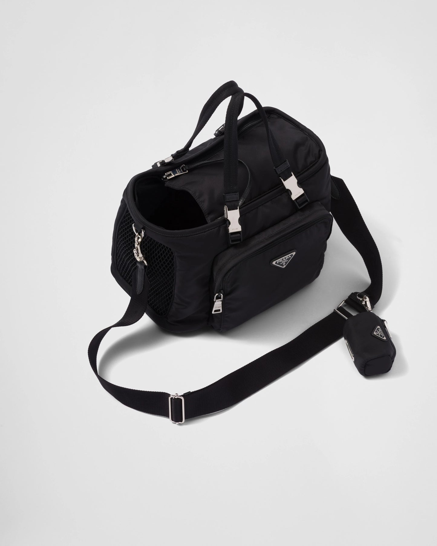 Re-Nylon and Saffiano leather pet bag