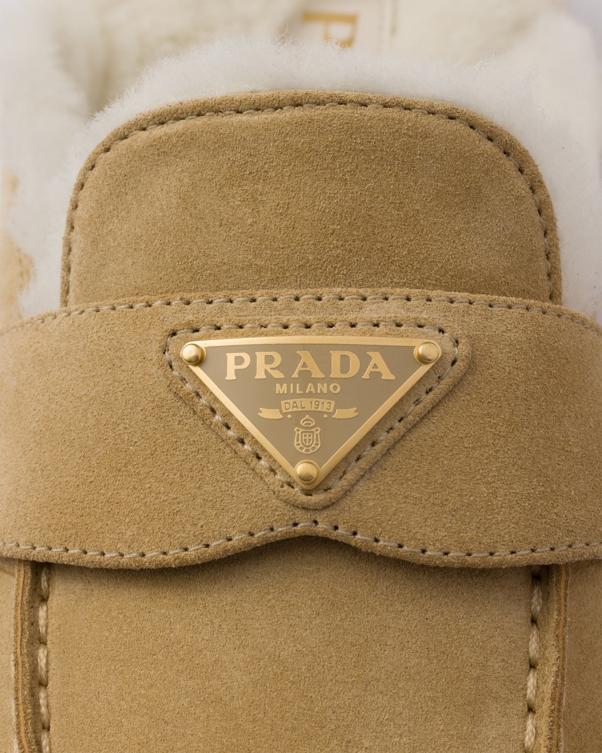 Suede and shearling slippers