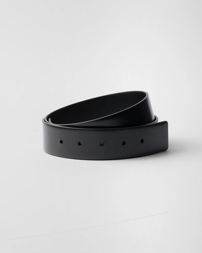 Brushed leather belt strap