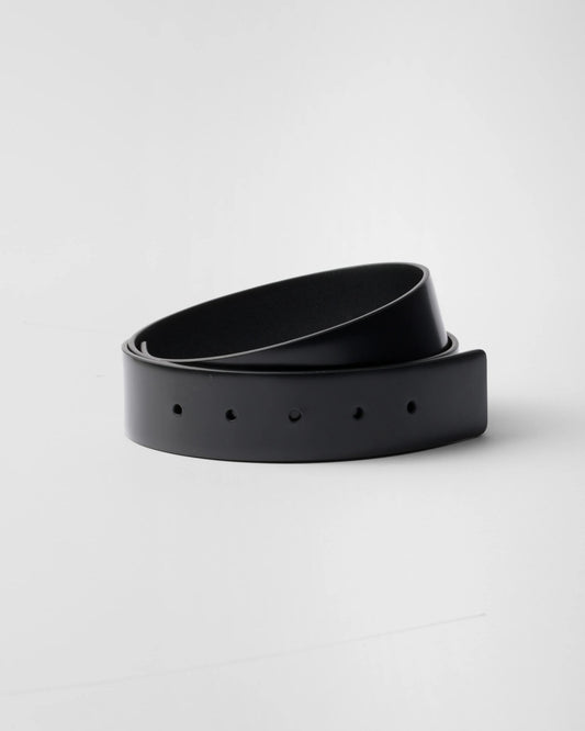 Brushed leather belt strap